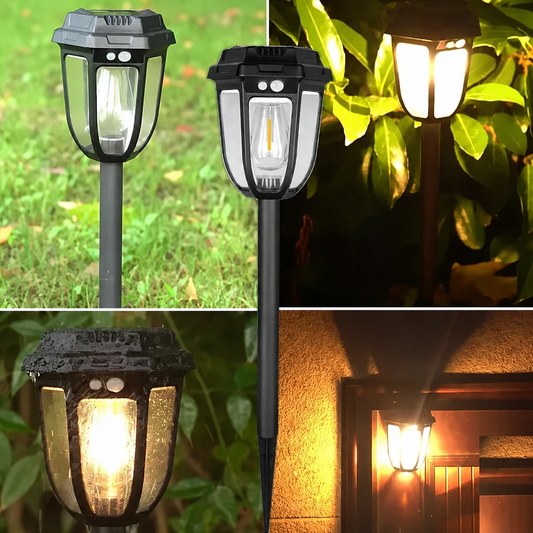 Farol solar 2 en 1 para pared y estaca