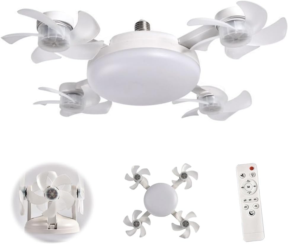 Lámpara-Ventilador con 4 cabezas y diseño de dron 60W