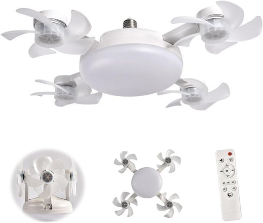 Lámpara-Ventilador con 4 cabezas y diseño de dron 60W