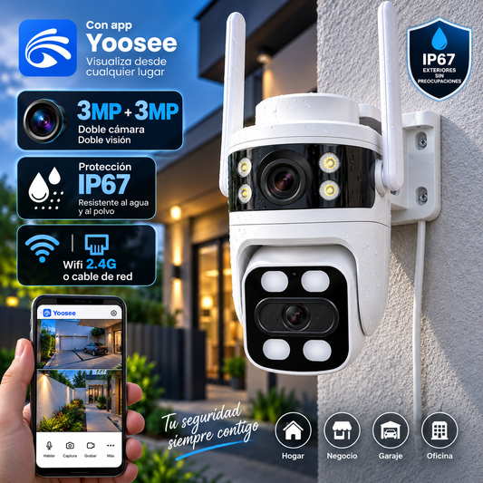 Cámara wi-fi exterior doble lente 12902