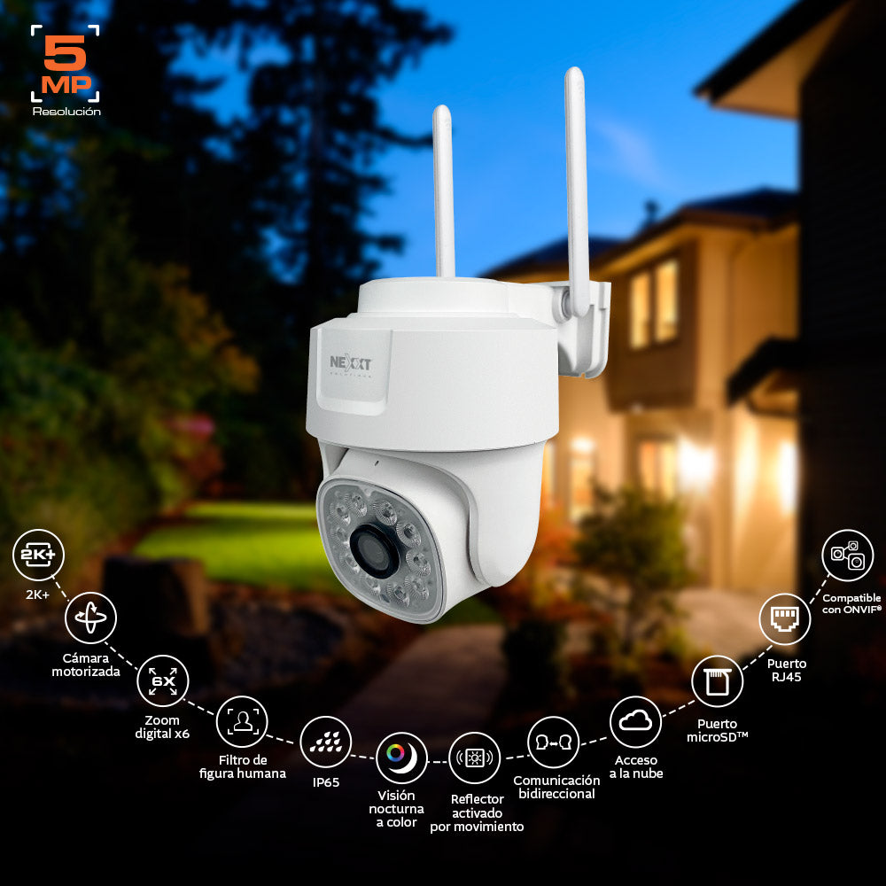 Cámara de seguridad Wi-Fi para Exterior Nexxt NHC-OP10 360°