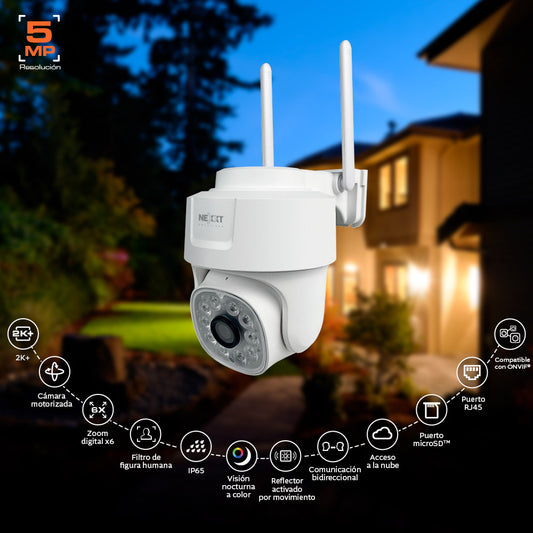 Cámara de seguridad Wi-Fi para Exterior Nexxt NHC-OP10 360°