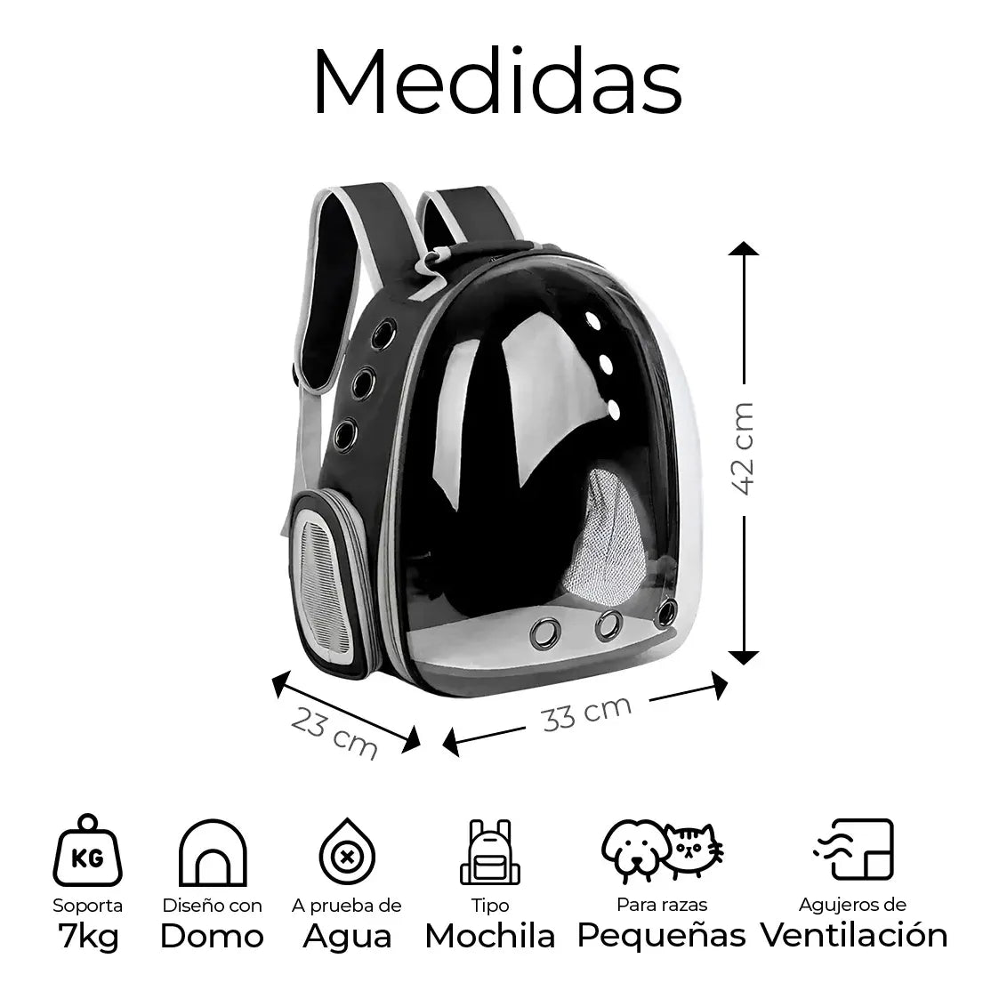 Transportador de mascotas tipo mochila