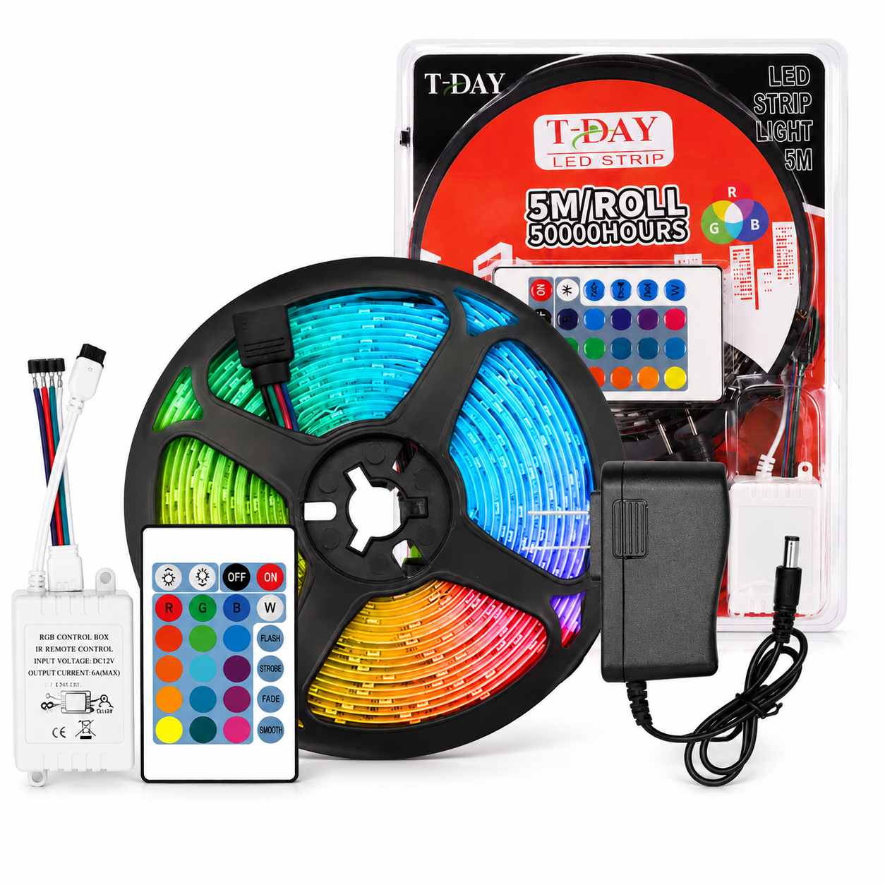 Luces LED RGB 5050 con control remoto